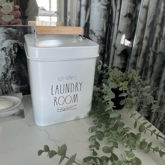 Rae Dunn White Metal Tin Storage Container - Picture 5 of 7